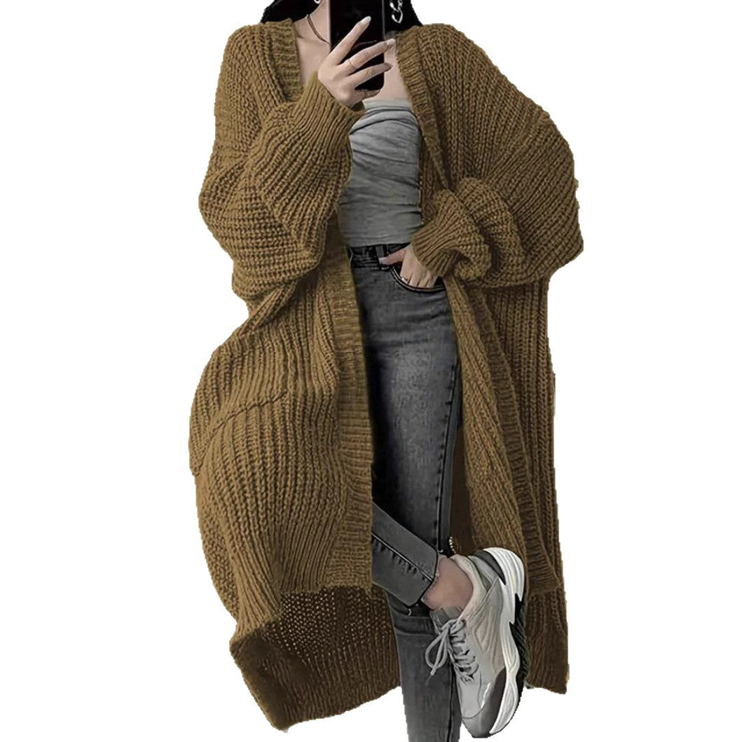 Idle Style Loose Thick Knitted Coat For Women