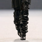 Catwalk Pleated Over-the-knee Boots Female Pointed Toe Wedge High-heel Boots
