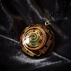 Geometric High Frequency Coil Hand Custom Crystal Pendant Necklace