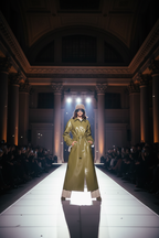 Fashion show with dramatic lighting