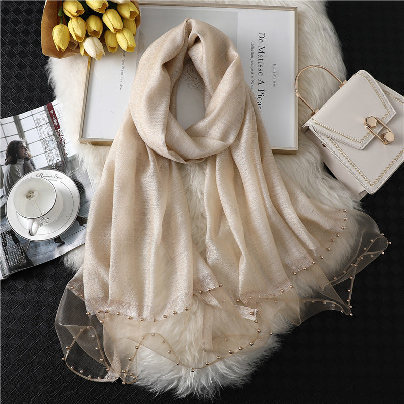 Women's Silk-wool Scarf Solid Color And Versatile