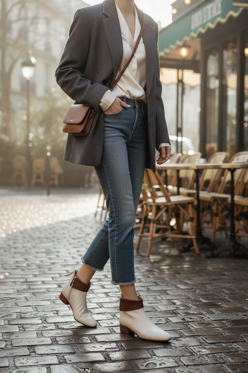 Parisian chic - Cobblestone street cafe