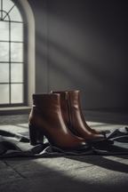 Moody lighting - Dramatic editorial shot of ankle boots
