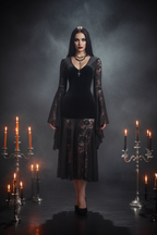 Lace V-Neck Dress – Halloween Editorial 1