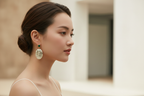 Landscape retro earrings architectural