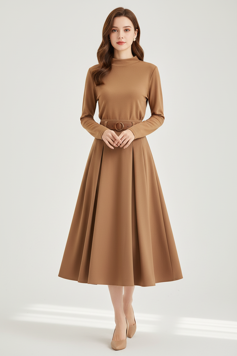 Pleated Skirt High Neck 1