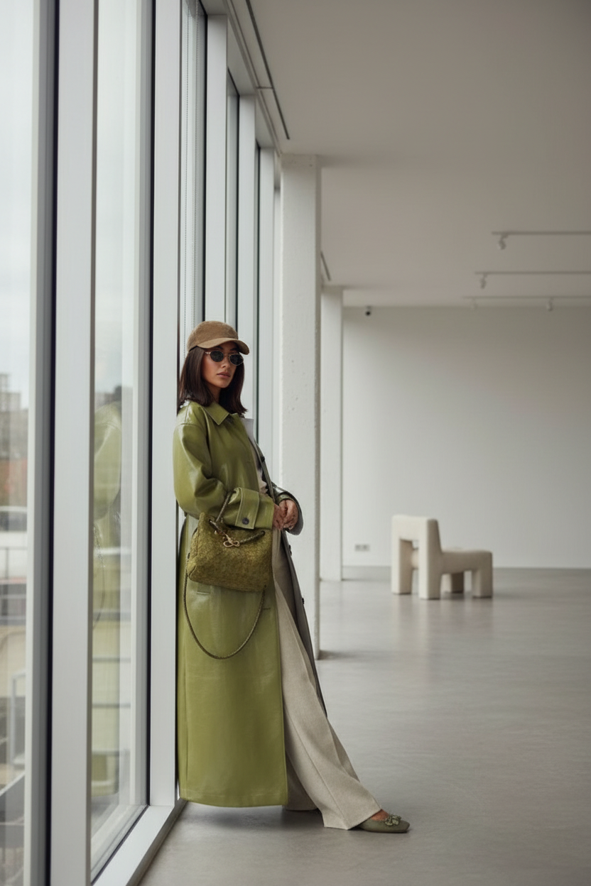 Retro coat in minimalist loft