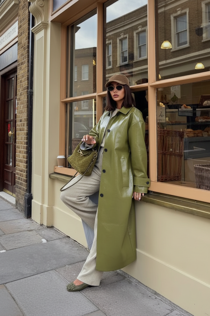 Retro coat in urban street setting