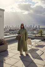 Retro coat on rooftop terrace