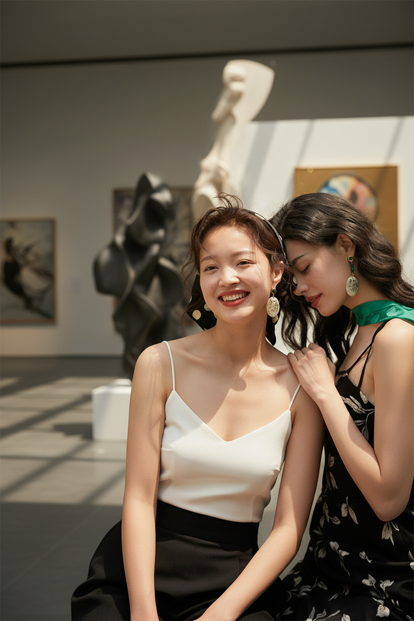 Retro earrings in gallery